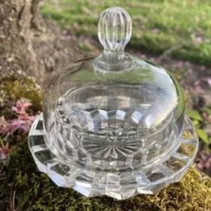 Mikasa Crystal "Salina" Small Round Butter/Condiment Dish Domed Lid